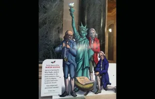 Display by Freedom from Religion Foundation at the Iowa state capitol, 2016 Freedom from Religion Foundation